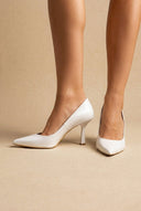 TFP - Pointed Toe Stiletto Pumps - White Pearl