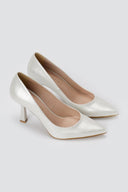 TFP - Pointed Toe Stiletto Pumps - White Pearl