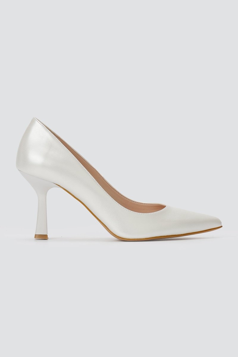TFP - Pointed Toe Stiletto Pumps - White Pearl
