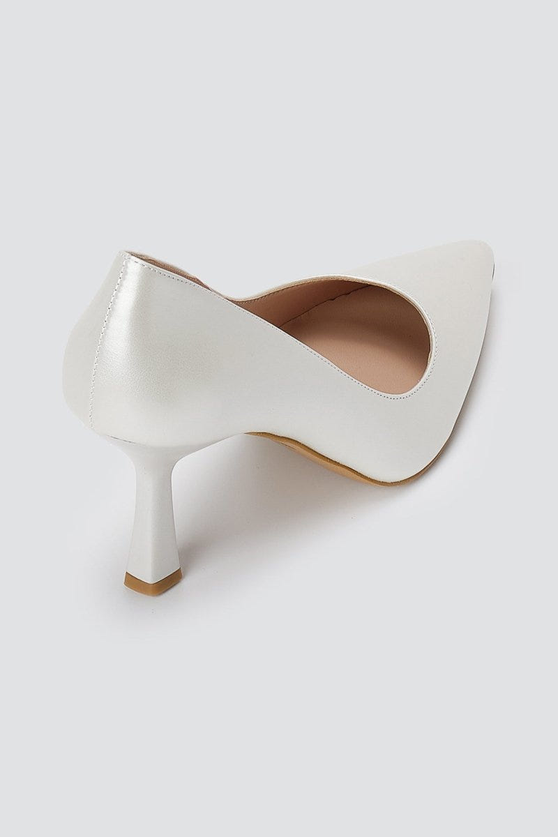 TFP - Pointed Toe Stiletto Pumps - White Pearl