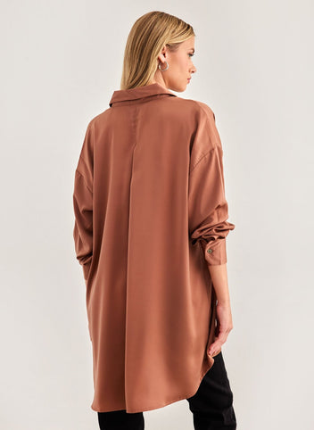 Πουκάμισο σατέν oversize ONLY 15244484