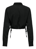 Πουκάμισο crop με κορδόνια ONLY 15317827 - Μαύρο - thefashionproject.gr - ONLY