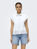 Πουκάμισο με κιπούρ δαντέλα ONLY 15342569 - Λευκό - thefashionproject.gr - ONLY