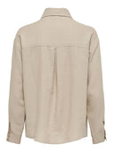 Πουκάμισο με λινό ONLY 15278795 - Μπεζ - thefashionproject.gr - ONLY