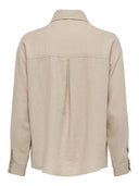 Πουκάμισο με λινό ONLY 15278795 - Μπεζ - thefashionproject.gr - ONLY