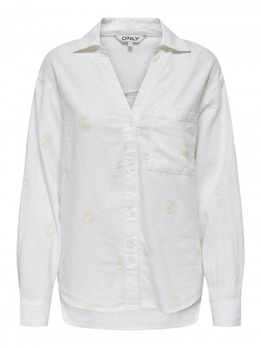 Πουκάμισο με λινό ONLY 15338802 - Ζαχαρί - thefashionproject.gr - ONLY