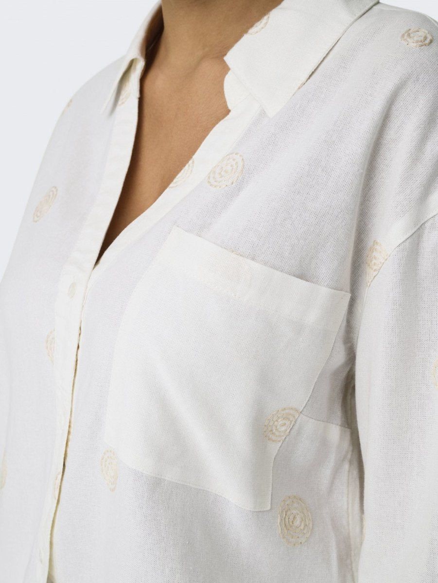 Πουκάμισο με λινό ONLY 15338802 - Ζαχαρί - thefashionproject.gr - ONLY