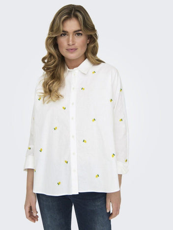 Πουκάμισο με print ONLY 15283743 - Λευκό - thefashionproject.gr - ONLY