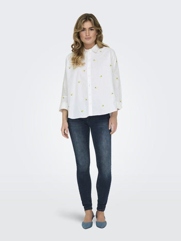 Πουκάμισο με print ONLY 15283743 - Λευκό - thefashionproject.gr - ONLY