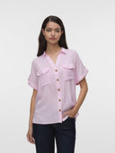 Πουκάμισο με ρίγες Vero Moda 10310139 - Λευκό/Ροζ - thefashionproject.gr - VERO MODA