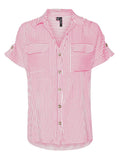 Πουκάμισο με ρίγες Vero Moda 10310139 - Λευκό/Ροζ - thefashionproject.gr - VERO MODA
