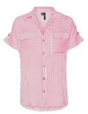 Πουκάμισο με ρίγες Vero Moda 10310139 - Λευκό/Ροζ - thefashionproject.gr - VERO MODA
