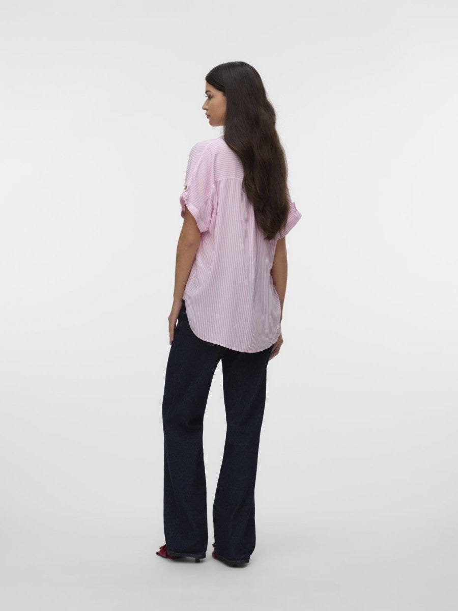 Πουκάμισο με ρίγες Vero Moda 10310139 - Λευκό/Ροζ - thefashionproject.gr - VERO MODA