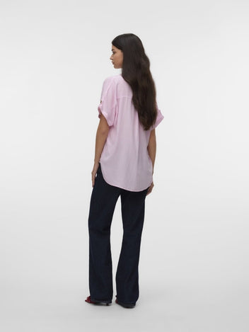Πουκάμισο με ρίγες Vero Moda 10310139 - Λευκό/Ροζ - thefashionproject.gr - VERO MODA