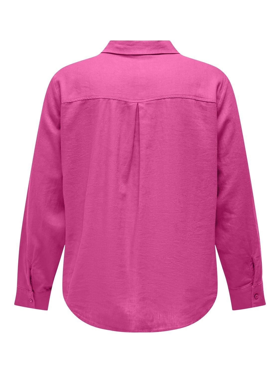 Πουκάμισο plus size με λινό CARMAKOMA 15281041 - Φούξια - thefashionproject.gr - CARMAKOMA