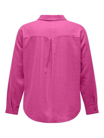 Πουκάμισο plus size με λινό CARMAKOMA 15281041 - Φούξια - thefashionproject.gr - CARMAKOMA