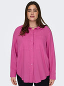 Πουκάμισο plus size με λινό CARMAKOMA 15281041 - Φούξια - thefashionproject.gr - CARMAKOMA