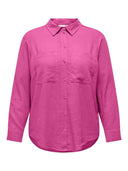Πουκάμισο plus size με λινό CARMAKOMA 15281041 - Φούξια - thefashionproject.gr - CARMAKOMA