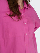 Πουκάμισο plus size με λινό CARMAKOMA 15281041 - Φούξια - thefashionproject.gr - CARMAKOMA