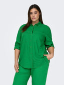 Πουκάμισο plus size με λινό CARMAKOMA 15281041 - Πράσινο - thefashionproject.gr - CARMAKOMA