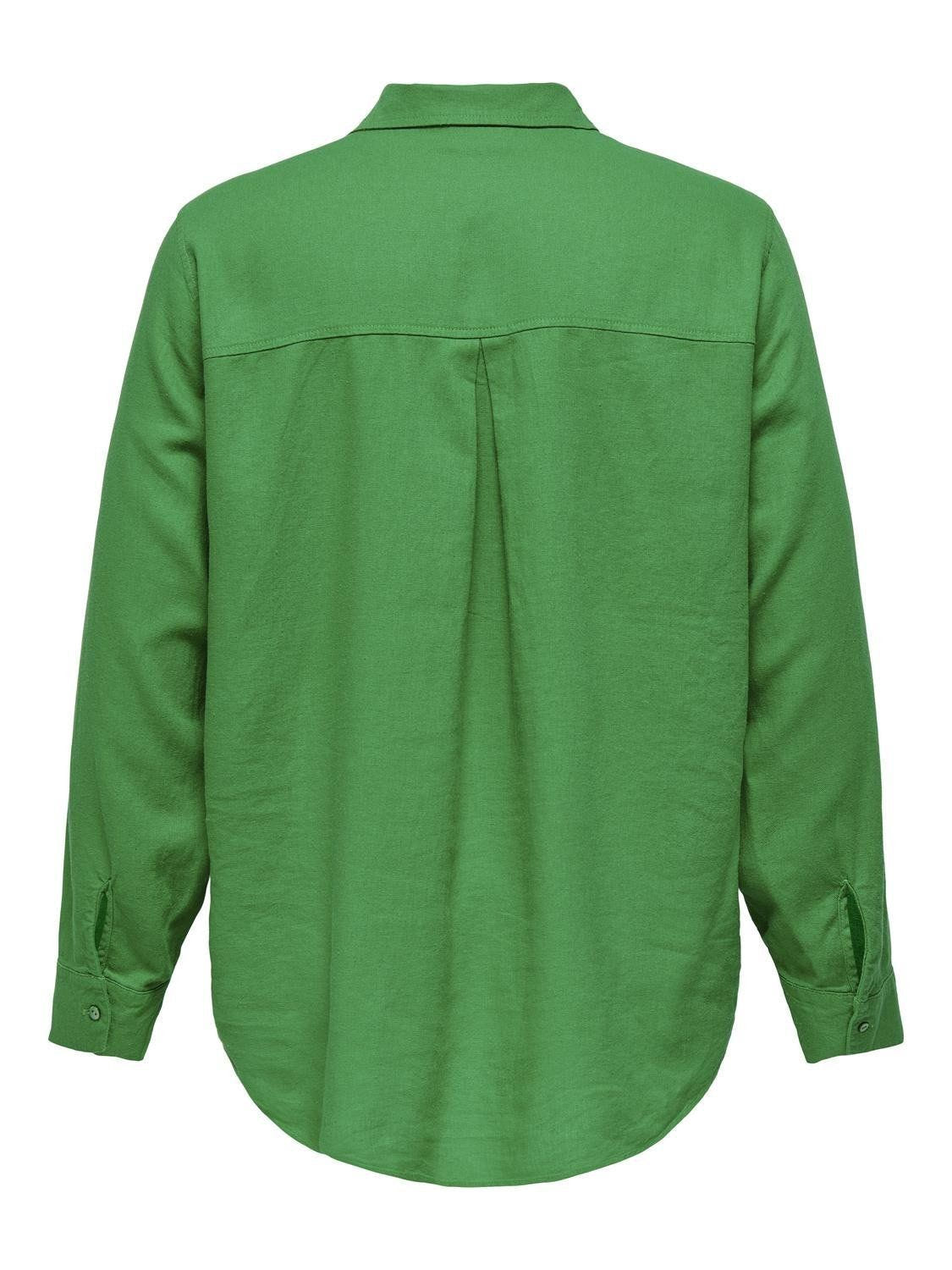 Πουκάμισο plus size με λινό CARMAKOMA 15281041 - Πράσινο - thefashionproject.gr - CARMAKOMA