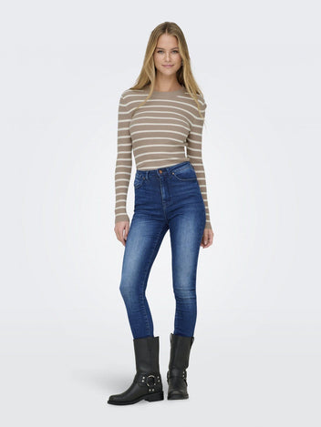Πουλόβερ λεπτό με ρίγες ONLY 15344579 - Τάουπε - thefashionproject.gr - ONLY