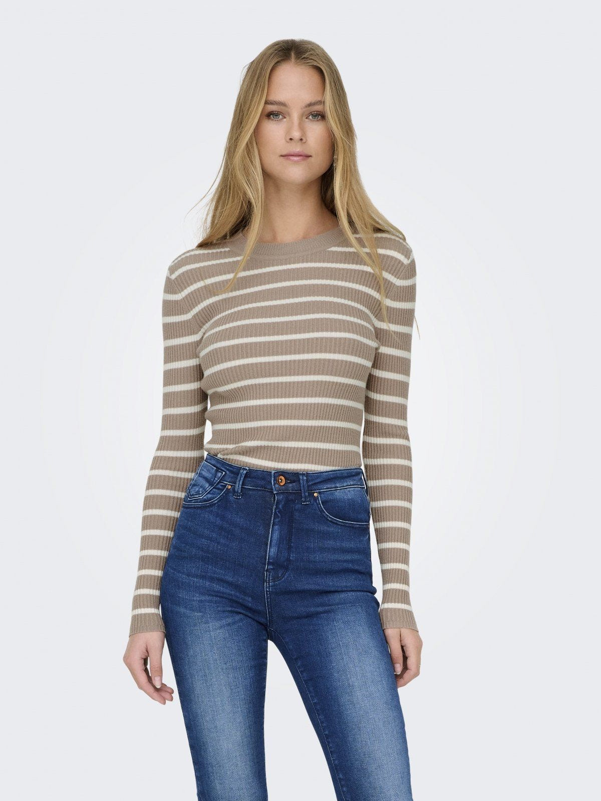 Πουλόβερ λεπτό με ρίγες ONLY 15344579 - Τάουπε - thefashionproject.gr - ONLY