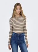 Πουλόβερ λεπτό με ρίγες ONLY 15344579 - Τάουπε - thefashionproject.gr - ONLY