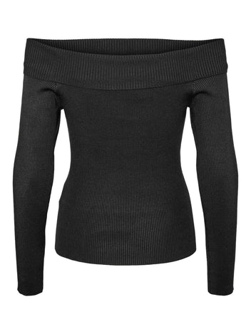 Πουλόβερ με ανοιχτούς ώμους VERO MODA 10310829 - Μαύρο - thefashionproject.gr - VERO MODA