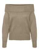 Πουλόβερ με ανοιχτούς ώμους Vero Moda 10314250 - Κάμελ - thefashionproject.gr - VERO MODA