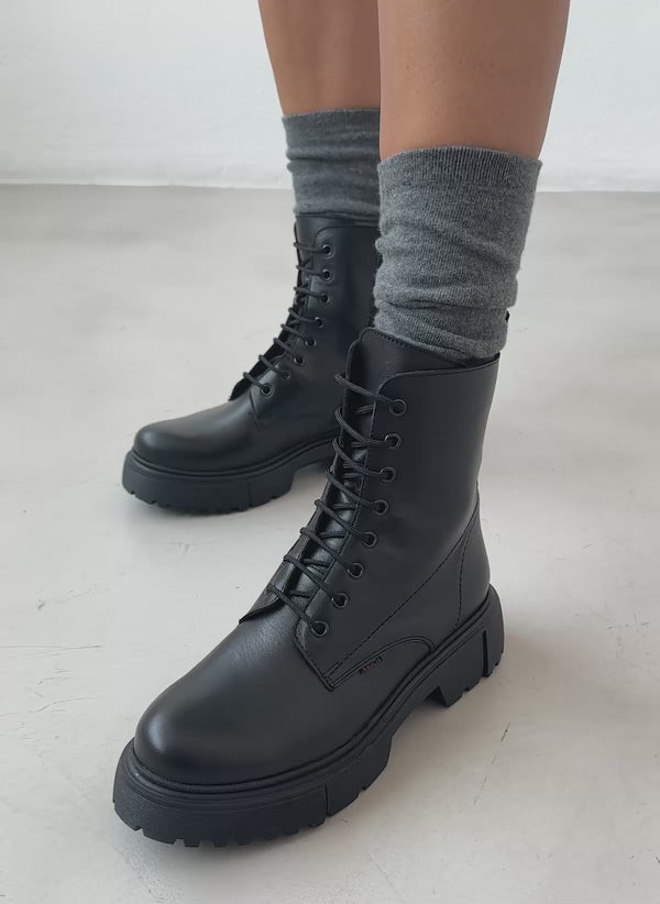 Αρβυλάκια δερμάτινα με chunky σόλα Ragazza 0529