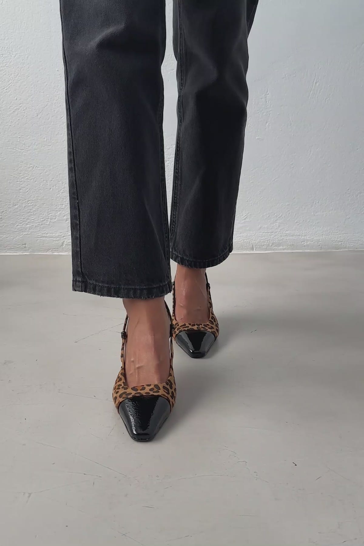 Γόβες Slingback suede με print Tfp
