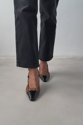 Γόβες Slingback suede με print Tfp