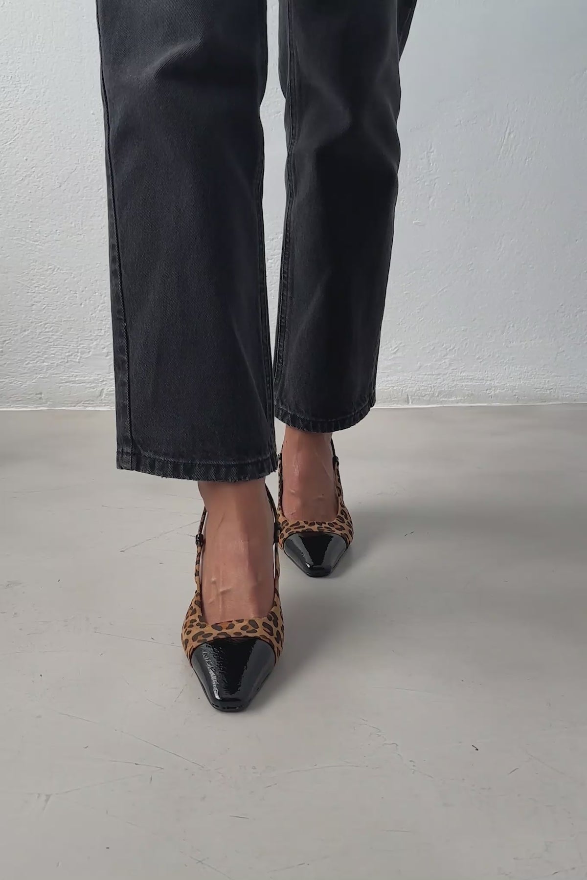 Γόβες Slingback suede με print Tfp