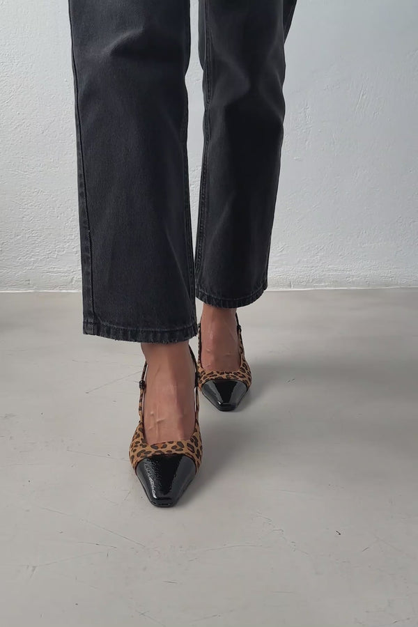 Γόβες Slingback suede με print Tfp