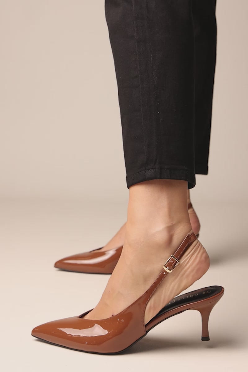 Γόβες Slingback μυτερές- Ταμπά Λουστρίνι