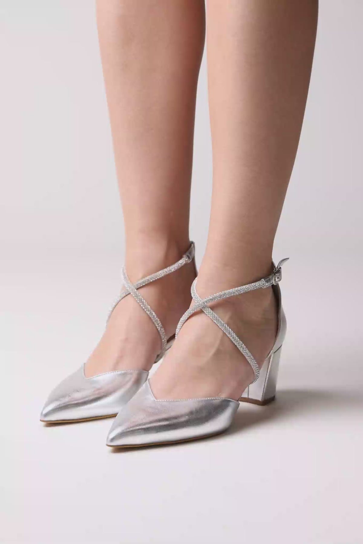 Zapatos de salón de punta - Plateado metalizado