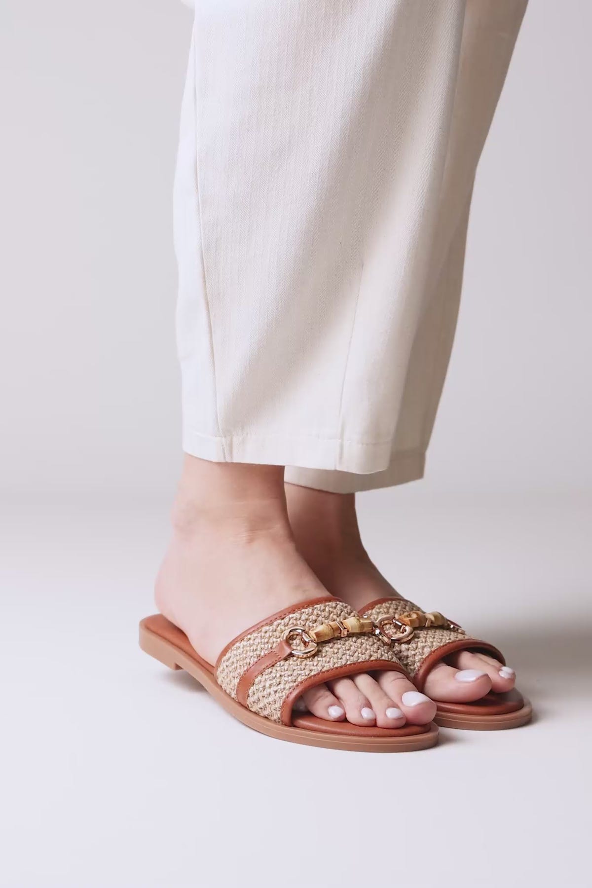 Comfort Sandals - Tan Raffia