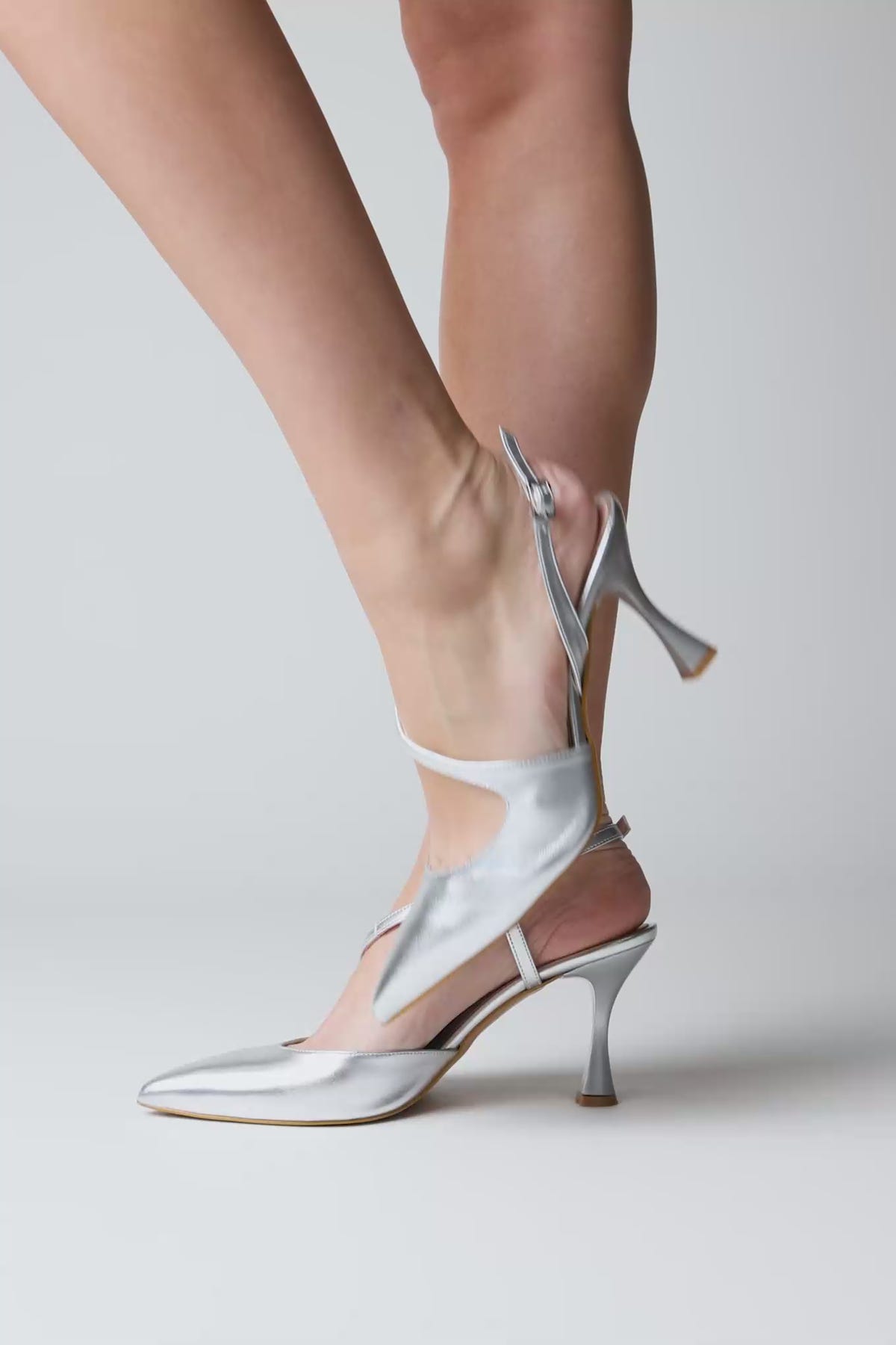 Zapatos slingback de salón - Glitter plateado
