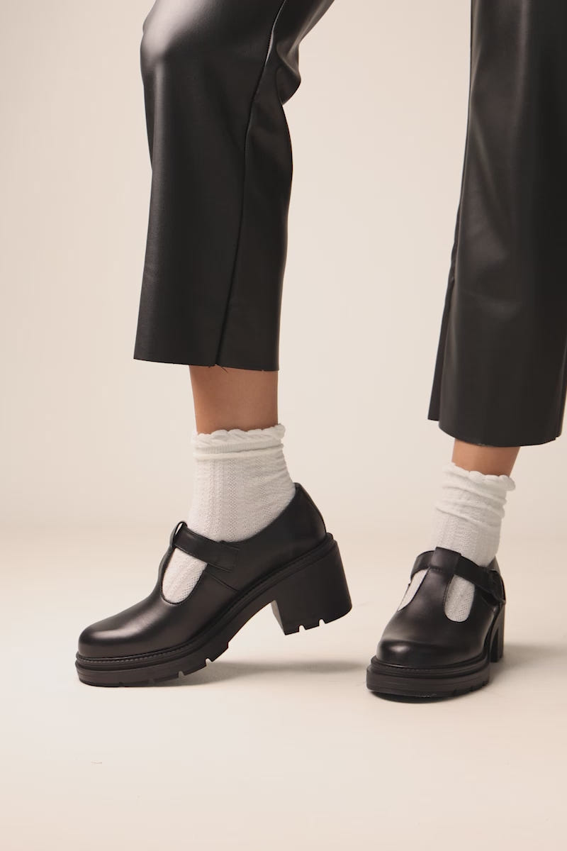 Mary Jane Pumps Chunky Sole - Black Matte