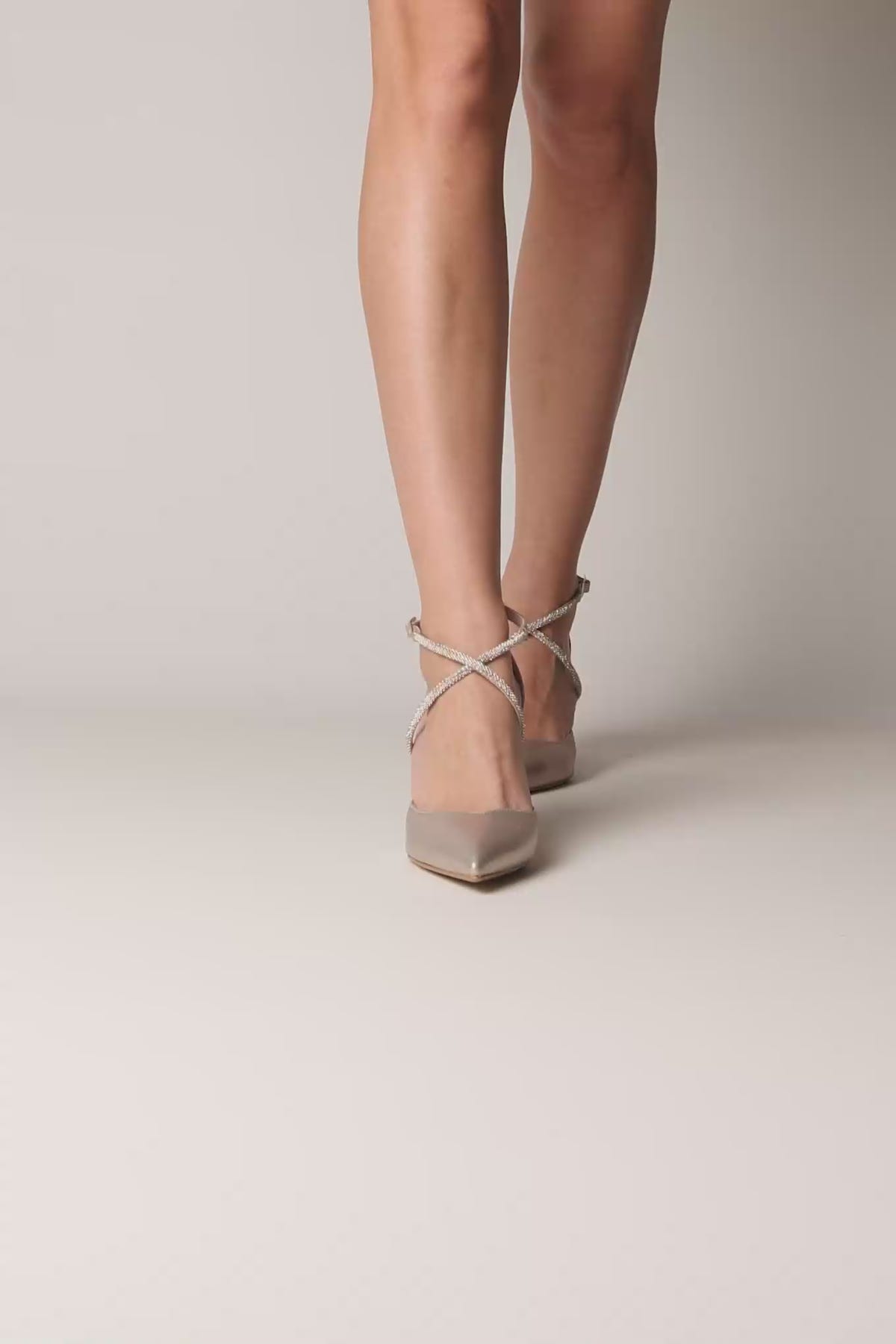 Pointed Toe Pumps - Sand Matte