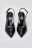 Pumps Slingback TFP - Black Croc - thefashionproject.gr - TFP