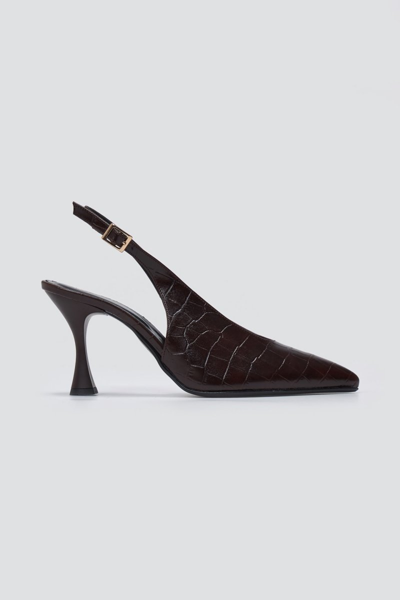 Γόβες Slingback TFP -Καφέ Croc