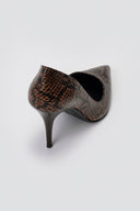 Pumps Snake Print TFP - Brown Snake Print - thefashionproject.gr - TFP