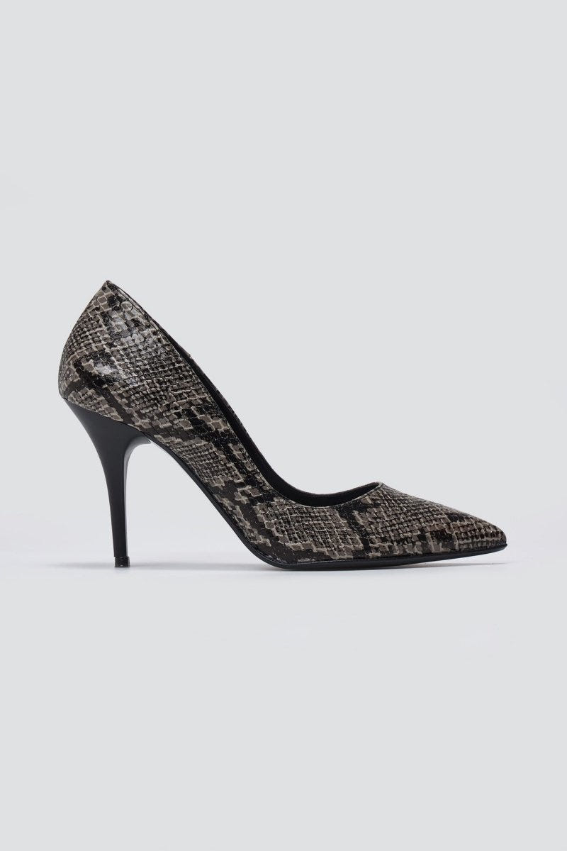 Pumps Snake Print TFP - Grey Snake Print - thefashionproject.gr - TFP
