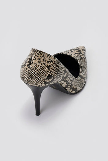 Pumps Snake Print TFP - Ivory Black Snake Print - thefashionproject.gr - TFP
