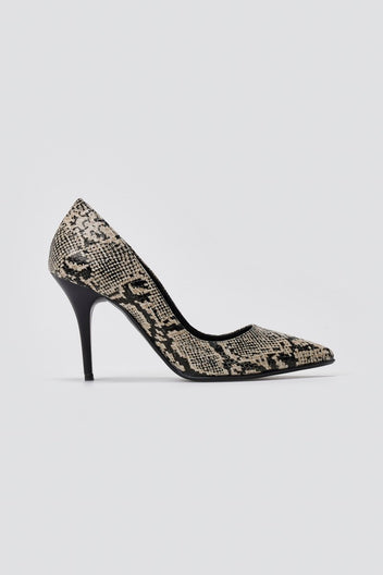 Pumps Snake Print TFP - Ivory Black Snake Print - thefashionproject.gr - TFP
