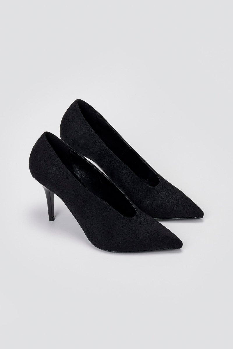 Pumps Stiletto Heel TFP - Black Suede - thefashionproject.gr - TFP
