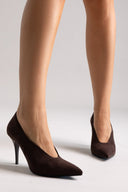 Pumps Stiletto Heel TFP - Brown Suede - thefashionproject.gr - TFP