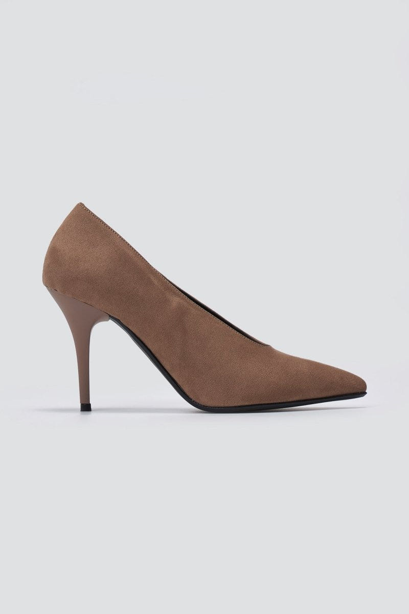 Pumps Stiletto Heel TFP - Taupe Suede - thefashionproject.gr - TFP
